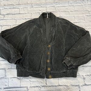 Free People: Bomber Jacket, Heather Blue (Small)